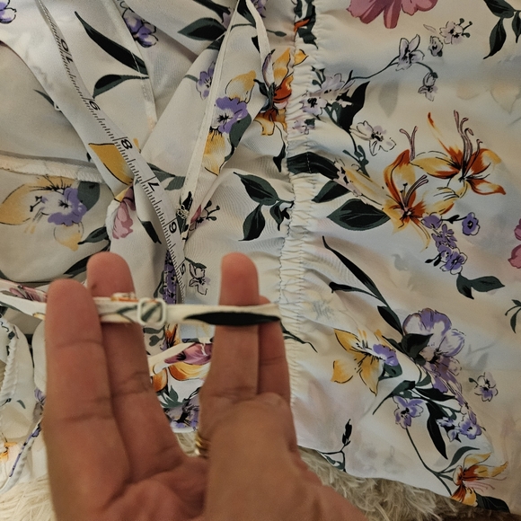 Dex White Floral Faux Wrap Dress - Picture 7 of 8